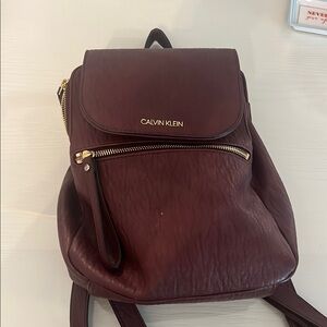 Calvin Klein Burgundy Backpack perfectly condition